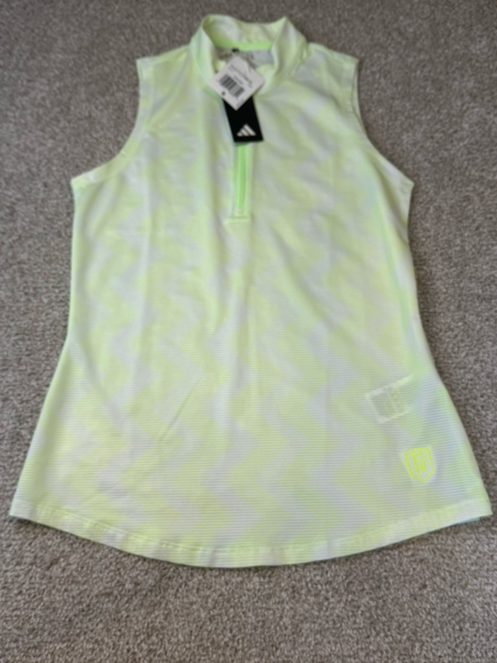 adidas Women’s  Neon Yellow Sleeveless Mock Neck shirt - Size Small